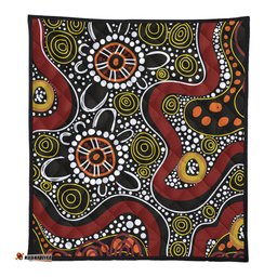 Australia Aboriginal Quilt - Illustration Based On Aboriginal Style Of Artwork Quilt
