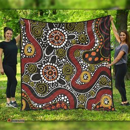 Australia Aboriginal Quilt - Illustration Based On Aboriginal Style Of Artwork Quilt