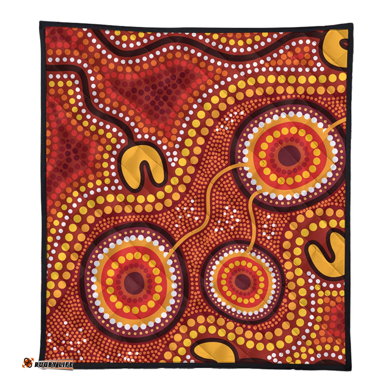 Australia Aboriginal Quilt - Connection Concept Dot Aboriginal Colorful Painting Quilt