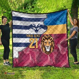 brisbane geelong football custom quilt cracked metal style