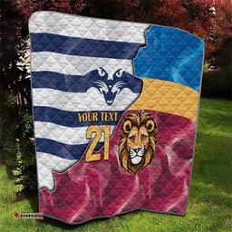 brisbane geelong football custom quilt cracked metal style