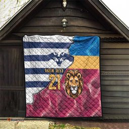 brisbane geelong football custom quilt cracked metal style