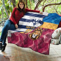 brisbane geelong football custom quilt cracked metal style