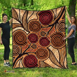 Australia Aboriginal Inspired Quilt - Indigenous Tree Aboiginal Inspired Dot Painting Style