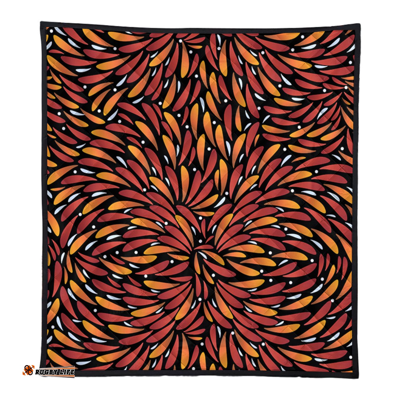 Australia Aboriginal Quilt - Aboriginal Bush Leaves Seamless Texture Quilt
