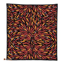 Australia Aboriginal Quilt - Aboriginal Bush Leaves Seamless Texture Quilt