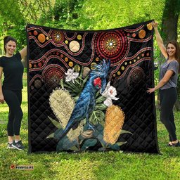 australia palm cockatoo quilt aussie banksia aboriginal pattern