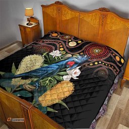 australia palm cockatoo quilt aussie banksia aboriginal pattern