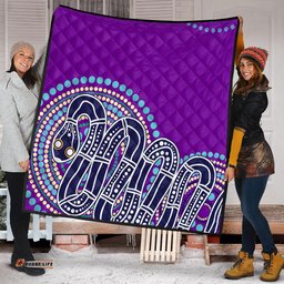 Australia Aboriginal Quilt - Purple Rainbow Serpent Dreaming Inspired Quilt