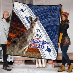 Australia Australia Day Quilt - Kangaroo Happy Australia Day Aboriginal Pattern Quilt