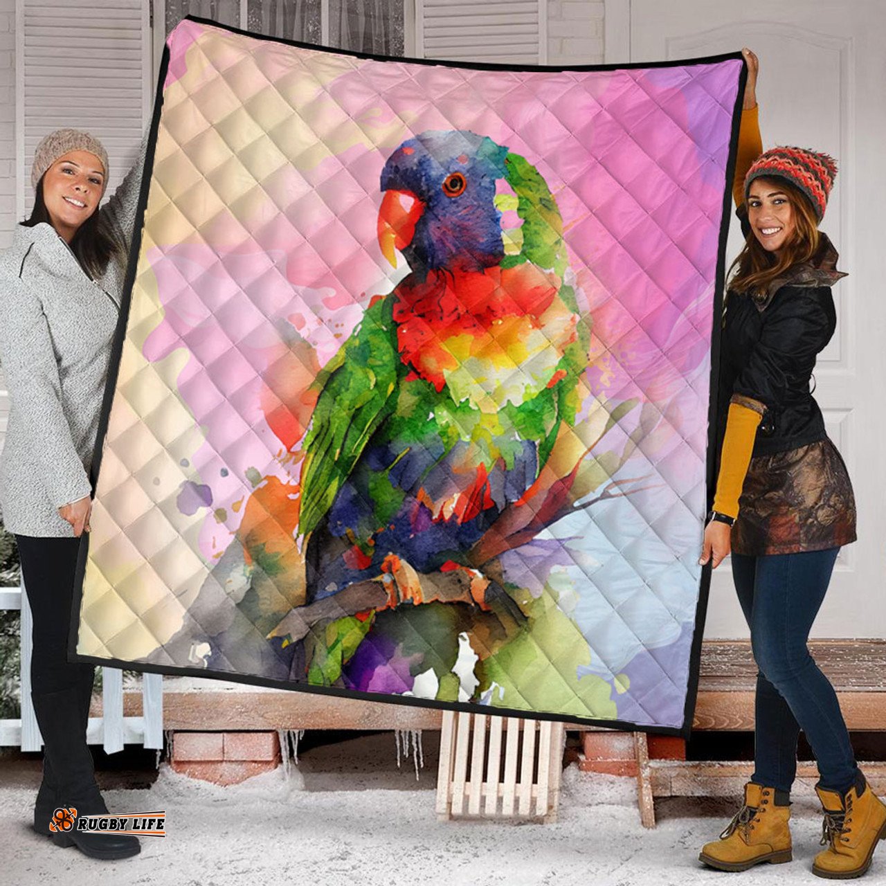 Australia Rainbow Lorikeets Quilt - Rainbow Lorikeets Color Art Quilt