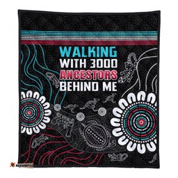 Australia Aboriginal Quilt - Walking with 3000 Ancestors Behind Me Black Quilt