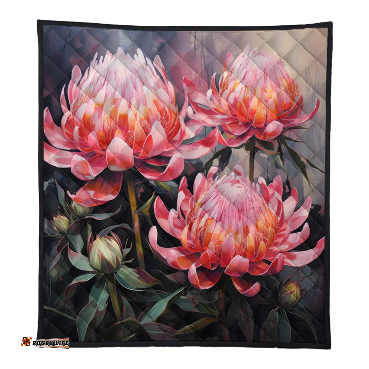Australia Waratah Quilt - Waratah Oil Painting Abstract Ver3 Quilt