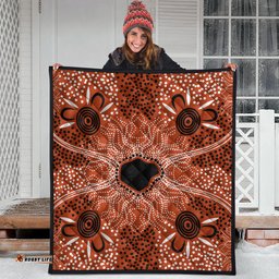 Australia Aboriginal Inspired Quilt - Indigenous Map Aboiginal Inspired Dot Painting Style