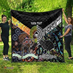 personalised new zealand and australia quilt maori mix aboriginal art style