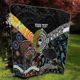 personalised new zealand and australia quilt maori mix aboriginal art style