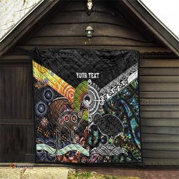 personalised new zealand and australia quilt maori mix aboriginal art style