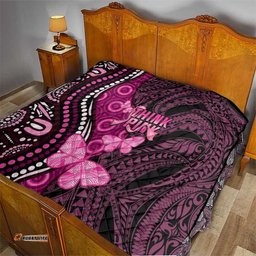 think pink breast cancer awareness quilt butterfly aboriginal mix polynesian pattern
