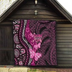 think pink breast cancer awareness quilt butterfly aboriginal mix polynesian pattern