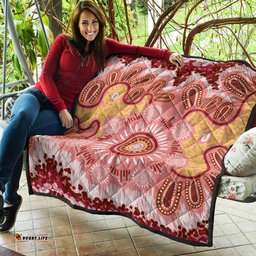 Australia Aboriginal Inspired Quilt - Aboriginal Inspired Pattern Dot Painting Style