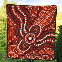 Australia Aboriginal Inspired Quilt - River Aboiginal Inspired Dot Painting Style