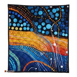 Australia Dreaming Aboriginal Quilt - Colorful Aboriginal With Indigenous Patterns Inspired Quilt