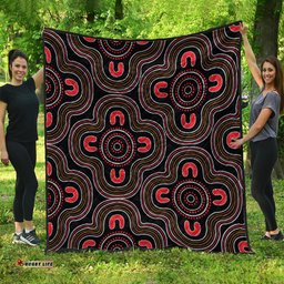 Australia Aboriginal Inspired Quilt - Around The Campfire Style Art Quilt