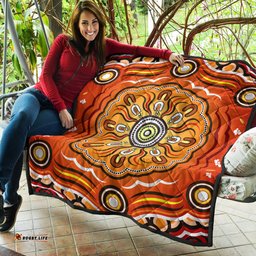 Australia Aboriginal Inspired Quilt - The Sun Indigenous Aboiginal Inspired Dot Painting Style