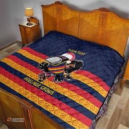 afl adelaide christmas personalised quilt with crows mascot