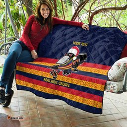 afl adelaide christmas personalised quilt with crows mascot