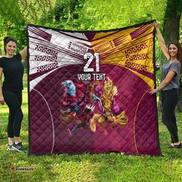 custom sea eagles and broncos rugby quilt sporty style