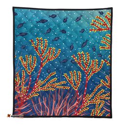 Australia Aboriginal Quilt - Underwater Aboriginal Art Inspired Quilt