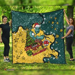 Australia Wallabies Christmas Custom Quilt - Let's Get Lit Chrisse Pressie Quilt