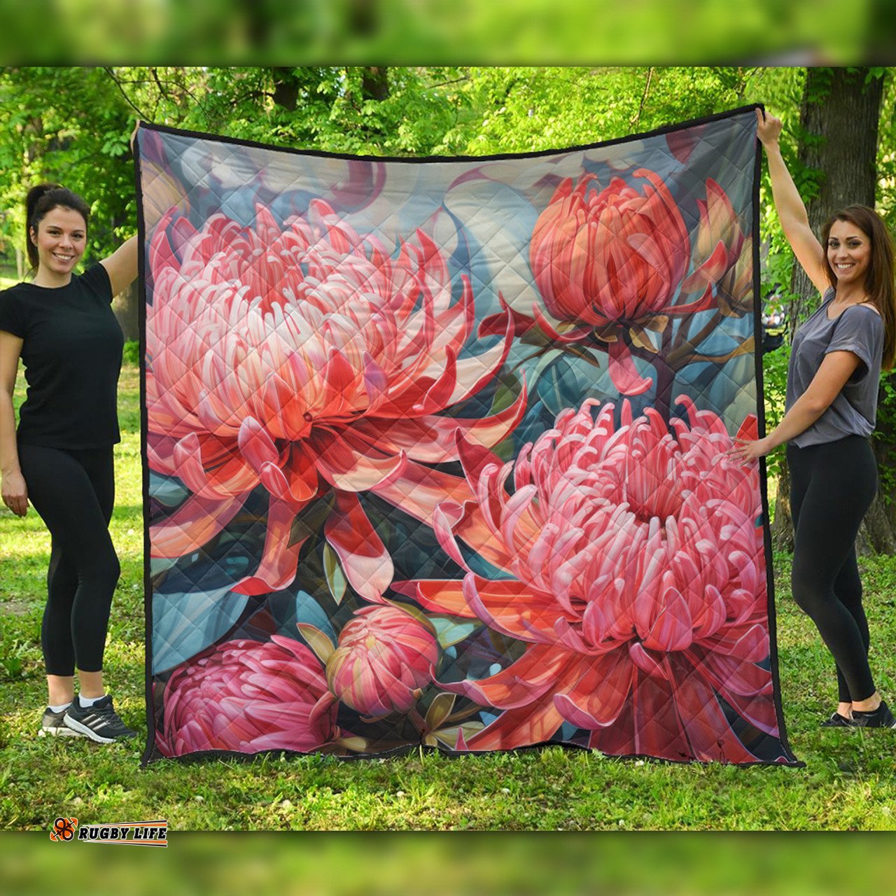 Australia Waratah Quilt - Waratah Oil Painting Abstract Ver4 Quilt