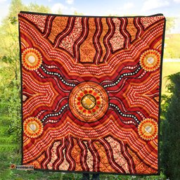 Australia Aboriginal Inspired Quilt - Indigenous Connection Aboiginal Inspired Dot Painting Style