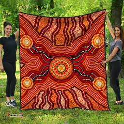Australia Aboriginal Inspired Quilt - Indigenous Connection Aboiginal Inspired Dot Painting Style