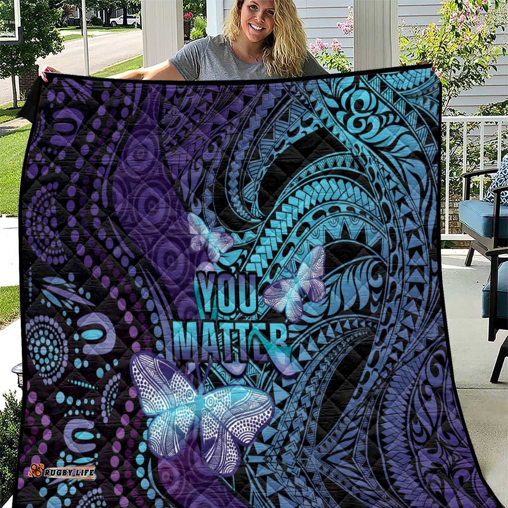 you matter suicide prevention awareness quilt butterfly aboriginal mix polynesian pattern