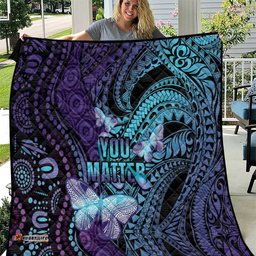 you matter suicide prevention awareness quilt butterfly aboriginal mix polynesian pattern