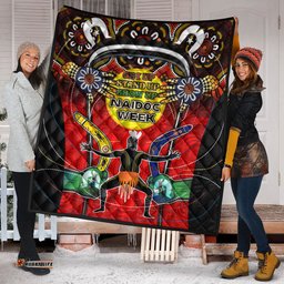 Australia Naidoc Week Quilt - Celebrate Naidoc Week Aboriginal Inspired Culture "Get up, Stand up, Show up," Quilt