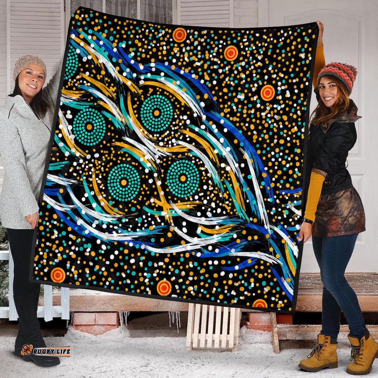 Australia Aboriginal Quilt - Color Dot Dreamtime Quilt