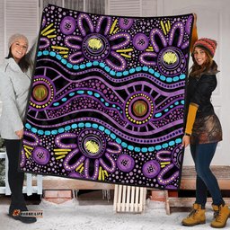Australia Aboriginal Quilt - Purple Dot In Aboriginal Style Quilt
