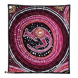 Australia Aboriginal Quilt - Aboriginal Background Featuring Kangaroo Dot Design Quilt