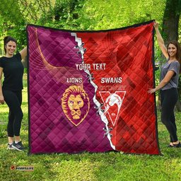 custom swans and lions football quilt 2024 go champions final dynamic version