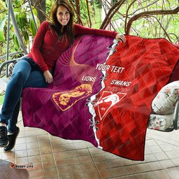 custom swans and lions football quilt 2024 go champions final dynamic version