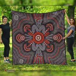 Australia Dot Painting Inspired Aboriginal Quilt - Aboriginal Dot Indigenous Art Inspired Quilt