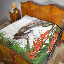 australia superb lyrebird quilt aussie map rainforest vibes