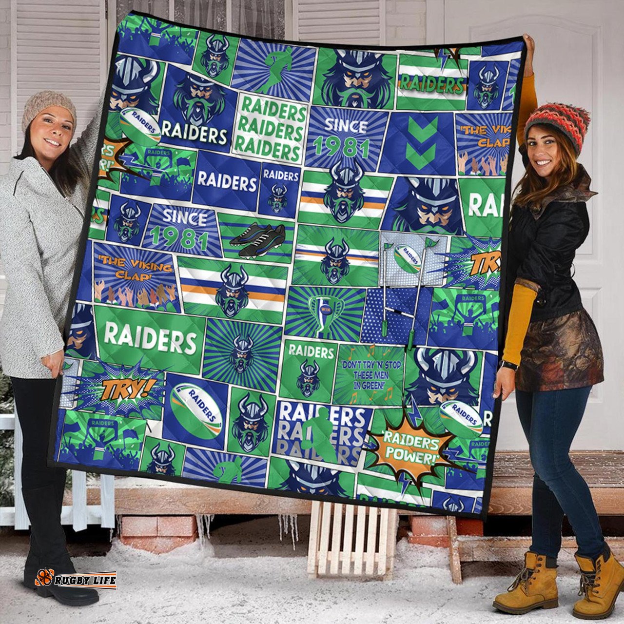 Canberra Raiders Premium Quilt - Team Of Us Die Hard Fan Supporters Comic Style