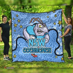 New South Wales Cockroaches Custom Quilt - Team With Dot And Star Patterns For Tough Fan Quilt