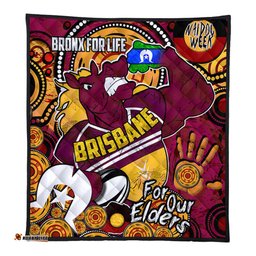 Brisbane Broncos Naidoc Week Custom Quilt - Brisbane Broncos Naidoc Week For Our Elders Bronx for Life Sport Style Quilt