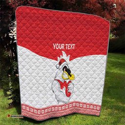 afl sydney christmas personalised quilt with swans mascot simple style